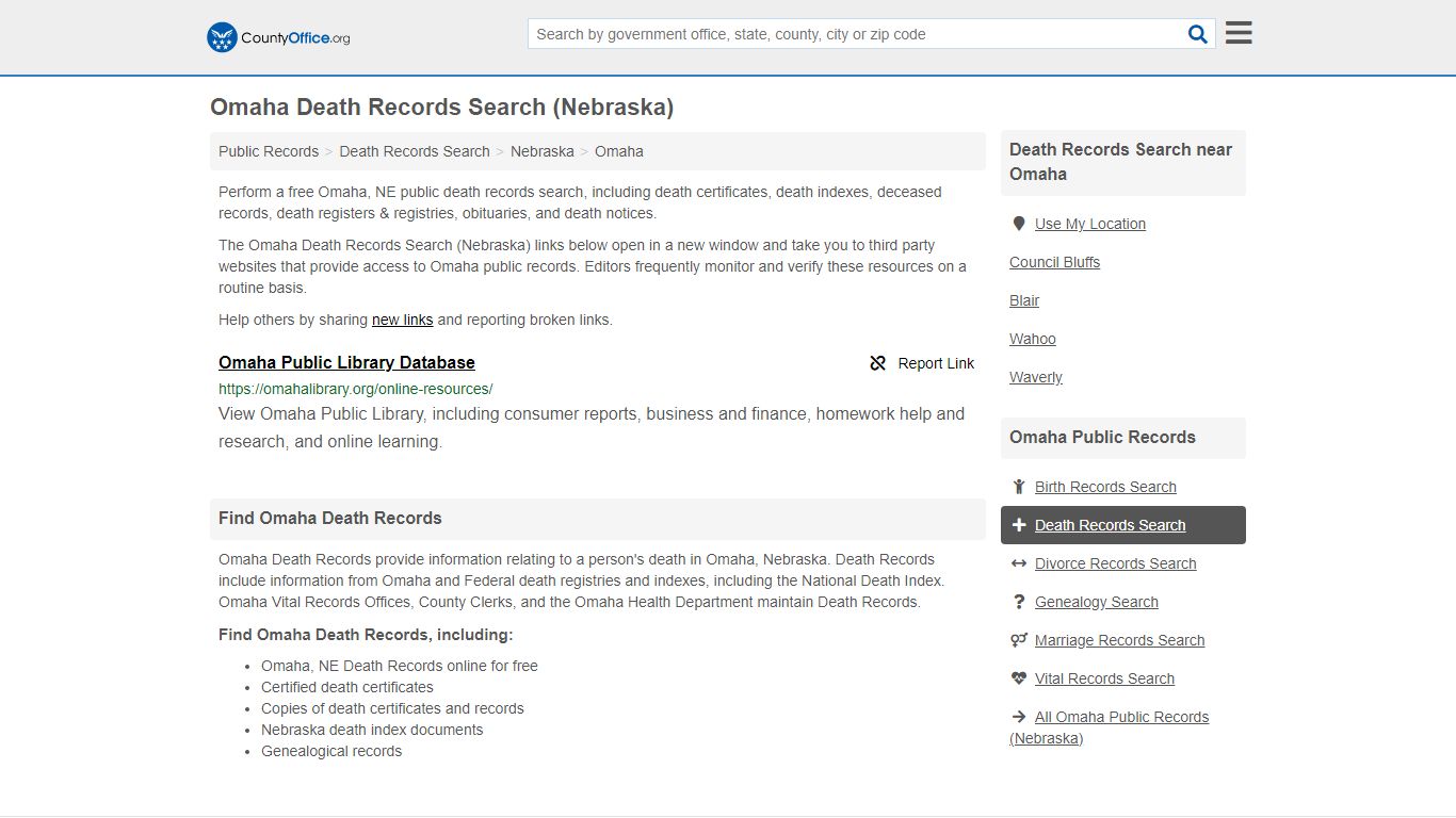 Death Records Search - Omaha, NE (Death Certificates ...